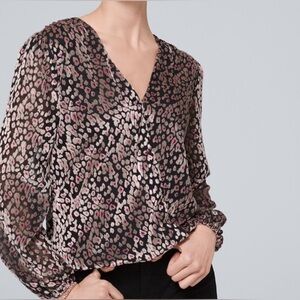 WHITE HOUSE BLACK MARKET Women's Velvet Blouse With Removable Choker